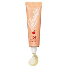 Lanolips took their iconic Original 101 Ointment, which is The World's Best Lanolin, and infused it with Vitamin E and Peach Extract to create Lanolips 101 Ointment Peach Multi-Balm. The peach kernel oil's lightness sinks into the skin easily and helps revive with a combination of vitamins and polyunsaturated fatty acid. Not surprisingly, they call it "a little tube of magic." This super rich, 100% natural lip balm penetrates and seals in moisture to give extreme hydration for extremely dry & ch Lip Balm Target, Lano Lips, Lanolin Lip Balm, Peach Items, Peach Extract, Peach Scent, Peach Lip Balm, Peppermint Lip Balm, Bday Wishes