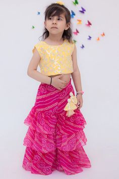 Top Sharara Set, Top And Sharara Set, Kids Lehenga