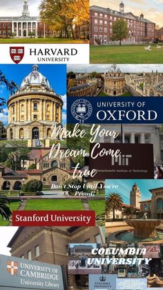 the university of oxford campus collage is shown