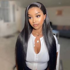 Straight Closure Wig Black Women, Straight Hair Highlights, Wig Collection, Hair Magic, Straight Weave Hairstyles, Hair Company, Natural Hair Extensions, Braided Styles, Glueless Wig