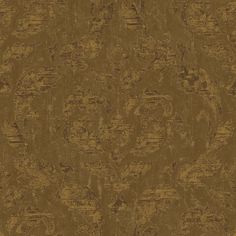 a brown and gold wallpaper with an intricate design on it's surface,