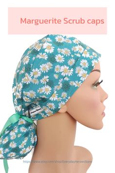 Υou will love this style of the scrub cap because it COVERS COMPLETELY your MEDIUM LONG HAIR .It is close fitting around the front and slouches a little in the back . #scrubcaps #scrubhats #surgicalcap #nurseslifstyle #bouffant #ponytail