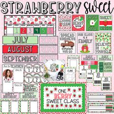 strawberry sweet printables for the classroom