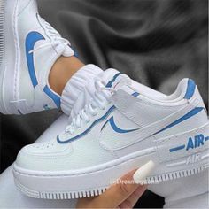 Blue Custom Air Force 1 Shadow-shecustomize Blue Air Force 1, Wallpaper Nike, Air Force 1 Shadow, Nike Air Force One, Nike Shoes Girls, Trendy Shoes Sneakers, Preppy Shoes, Blue Air, All Nike Shoes