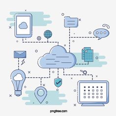 cloud computing with icons surrounding it