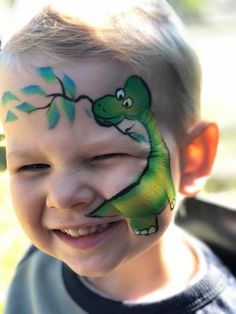 Melissa K Facepainting Dinosaur Face Painting, Face Painting For Boys, Dino Birthday Party, Gallery Ideas, Boy Face, Church Crafts