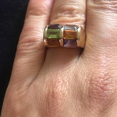 Ring Made Of Gold.6 Multicolored Precious Stones.Very Bright And Colorful.In A Good Used Condition. Womens Jewelry Rings, Gold Ring, Precious Stones, Stone Color, Gold Rings, Women Jewelry, Ring, Stone, Gold