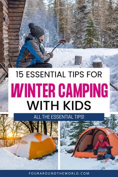 Winter camping with kids can be a fun and memorable experience, but it is important to be prepared for unusual circumstances that you might encounter during cold weather camping. Winter camping tips for families. Family camping trips in winter. Tips for camping in winter with children. Camping Trip Essentials, Toddler Cold, Tent Camping Organization, Kids Camping Gear