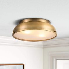 a light that is on the ceiling in a room