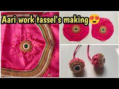 Aari Work Blouse Tassels Designs, Aari Work Latkan Designs, Blouse Latkan, Tassel Making, Tassels Designs, Saree Tassels Designs, Saree Tassels, Aari Work Blouse, Design Drawings