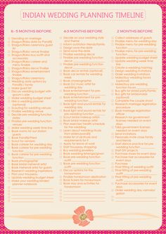 Indian Wedding Planning Checklist, Wedding Planning Schedule, Wedding Planning Checklist Detailed, Wedding Preparation Checklist, Planning Schedule, Wedding Planning List, Wedding Planner Checklist, Plan Wedding, Indian Wedding Planner