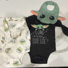 3-6 Month Three Piece, Baby Yoda Outfit. Includes Too Long Sleeve Onesies And One Bib. Nwot. Star Wars Baby Door Hanger, Star Wars Pregnancy Announcement, Star Wars Onesie Svg, Baby Clothes Star Wars, Star Wars Onesie, Star Wars Kids, Long Sleeve Onesie, Too Long, Baby Outfits