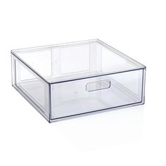 a clear plastic box on a white background