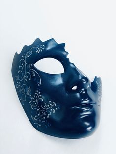 Unisex Venetian Volto style face mask ideal face face shields for your next masquerade ball during the pandemic! Two holes in nose for easy breathing. Face covered in hard mask base. S H I P P I N G - Last minute masquerade mask shopping? Processed same day or within 24 hours. 1-2 day guaranteed delivery services offered, add items to cart and click on shipping tab for rates. Pls leave a check out note with your need date & contact number (especially for expedited and custom orders) Msg for Carnival Costume Mask, Venetian Full Face Masquerade Masks, Blue Full Face Mask For Masquerade, Masquerade Mask Men, Blue Masquerade Mask, Mask Masquerade Ball, Gothic Mask, Phantom Mask, Mask Venetian