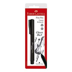 faber - castel fine pen with eraser and black ink, in packaging on a white background