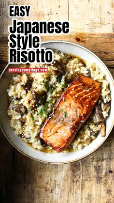 Savory, delicious and super flavorful. Imagine perfectly flaky soy glazed salmon piled over a miso flavored shiitake risotto. Made with simple ingredients and ready in about 40 minutes. A perfect dish to transform your dinner into a next-level flavor bomb! Soy Glazed Salmon, Salmon Risotto, Italian Risotto, Seafood Ideas, Recipes With Chicken, Healthy Vegetarian Dinner, Budget Family Meals, Recipes Easy Dinner