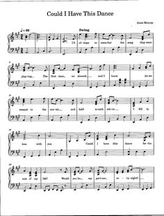 sheet music with the words could i have this dance