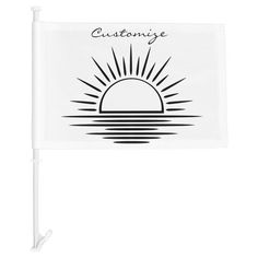 a white flag with the sun on it