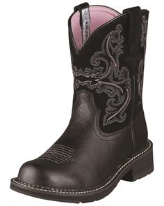 Ariat Fatbaby Black Deertan Cowgirl Boots, Black Fatbaby Boots, Western Riding Boots, Black Cowgirl Boots, Ariat Boots, Western Boots Women, Comfortable Boots, Cowboy Boot, Western Cowboy Boots, Cowgirl Boots