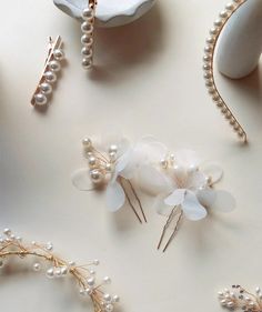 New Bridal Hair Accessories | Pearls, Crystals, Metals | L. Erickson — France Luxe Hair Accessories Pearl, Bridal Hair Accessories, Bridal Hair, Lookbook, Wedding Day, Hair Accessories, France, Crystals, Hair Styles