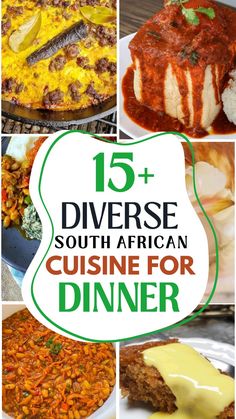 different dishes with the words diverse south african cuisine for dinner