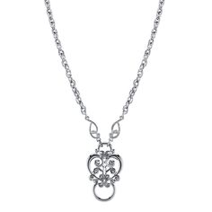 28" long necklace features a detailed filigree heart pendant, specially designed to securely hold eyeglasses, sunglasses and work ID / badges. Holds reading & sunglasses & ID badges securely and safely Available in 14K Gold Dipped & Silver Tone Lobster Clasp Closure With 1928 Logo Tag Measurements: 28"L x 1"W x 1.75"H 1928 Jewelry Collection From the vaults of rich European capitals to the antique laden attics of old American estates, 1928 Jewelry has created modern replicas of the most beautifu Divine Angel, Eyeglass Holder Necklace, Angel Pendant Necklace, Filigree Heart, 1928 Jewelry, Jewelry Heart, Angel Pendant, Eyeglass Holder, Heart Shape Pendant