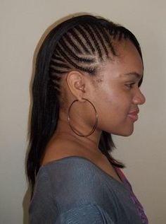 Pixie Weave, Love One Side, Natural Hair Mohawk, Mohawk Hairstyles For Women, Half Cornrows, Cornrow Designs, Braided Mohawk, Braided Mohawk Hairstyles