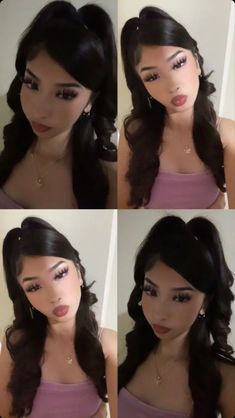 Quince Outfits, Baddie Hairstyles Latina, Cute Latina Hairstyles, Latina Hairstyles, Latina Makeup Looks, Debut Gowns, Hair Quince, Hairstyles With Crown, Latina Hair