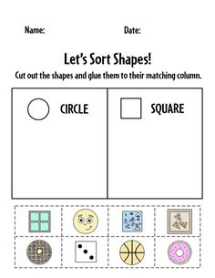 a printable worksheet to teach children about shapes