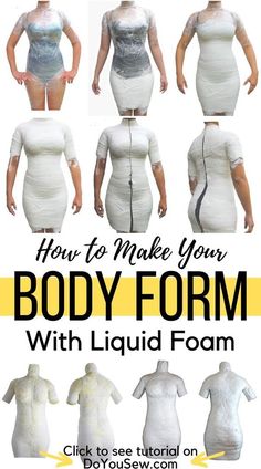 the instructions for how to make your body form with liquid foam, including an image of a