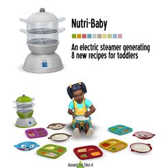 an advertisement for the nutri - baby electric steamer generator and new recipes for toddlers