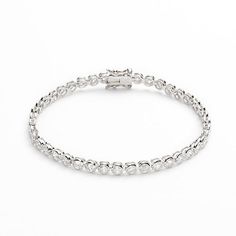 Kohl's Silver Plated Cubic Zirconia Bracelet Zirconia Bracelet, Cubic Zirconia Bracelet, Silver Plated Bracelet, Dangly Earrings, Coin Necklace, Silver Hoops, Tennis Bracelet, Womens Jewelry Bracelets, Diamond Bracelet