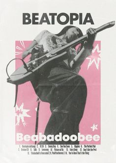 the poster for beattopia shows a man holding a guitar