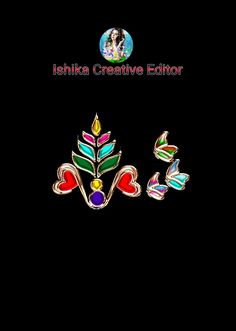 an image of two colorful flowers on a black background with the words ishka creative editor