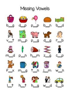 missing words worksheet for kids with pictures and letters to match the letter's