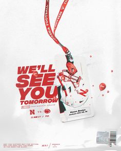 a red and white tag that says we'll see you tomorrow