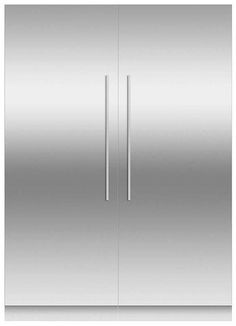 a stainless steel refrigerator freezer with two doors