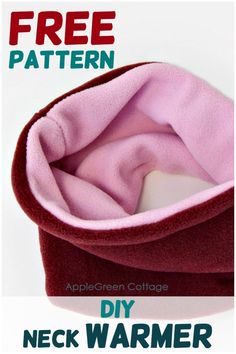 a pink and red blanket with text over it that reads, free pattern diy your own neck warmer