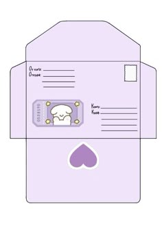 a purple envelope with an image of a baby in the center and words on it