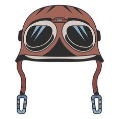 a brown helmet with goggles on it