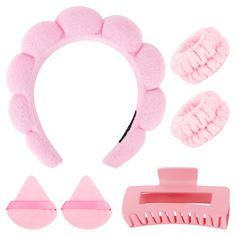 PRICES MAY VARY. Soft Material: The hair band for washing face is made of premium terry cloth fabric and sponge with adorable clouds shape design. The 2pcs face washing wristbands are made of soft microfiber, 2pcs powder puffys are made of premium cotton and soft velour, 1pcs large claw clip is made of durable PC material. Keeps Water from Going Everywhere: The skin care headband could keep water and soap from getting in your eyes, the face washing wristbands are wonderful for keeping water from Headband Makeup, Skincare Headband, Face Wash Headband, Makeup Headband, Powder Puffs, Face Washing, Washing Face, Spa Headband, Hair Claw Clip