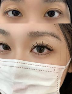 Manhua Eyelash Extensions, Manga Lashes Extensions Asian, Korean Fake Eyelashes, Natural Manhwa Lashes, Anime Eyelash Extensions Styles, False Lashes Asian Eyes, Japanese Lashes Extensions, Manga Lashes Extensions Tutorial, Wet Set Lash Extensions Asian