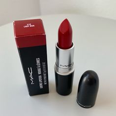 Brand New In Box! By Mac Cosmetics . Beautiful, Sophisticated Red Lip Stick With Pearl Finish . No Trades!! Mac Ladybug Lipstick, Red Lip Stick, Mac Red Lipsticks, Coquette Cherry, Storybook Cosmetics, Frosted Lipstick, Red Lip Gloss, Makeup Images, Valentines Makeup