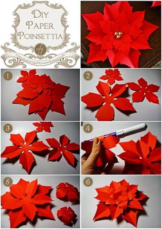 how to make paper poinsettia