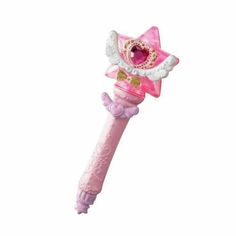 a pink toothbrush with angel wings and a star on it's top is shown