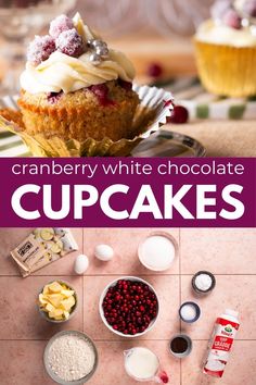 cranberry white chocolate cupcakes with cream cheese frosting