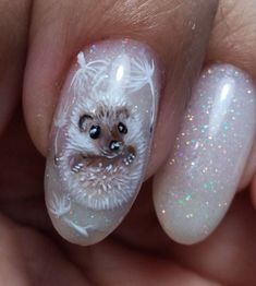 Animal Nail Designs, Fox Nails, Nail Art Noel, Disney Acrylic Nails, Animal Nail Art, Art Deco Nails, Nail Drawing, Trendy Nail Art Designs, Gel Nails Diy