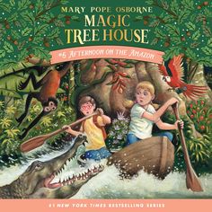 the book cover for mary pope osborne's magic tree house, featuring an alligator and two