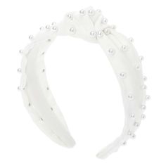 Look super classy with this white headband! Featuring a knot on top, this headband features ivory faux pearl accents along the band. Knotted design Faux pearl accents Material: Polyester - Claire's Pearl Knotted Headband - White Unicorn Lip Gloss, Daughter Fashion, Unicorn Slippers, Headband White, White Icing, Lip Gloss Set, Knotted Headband, Cute Headbands, Jewelry Hair