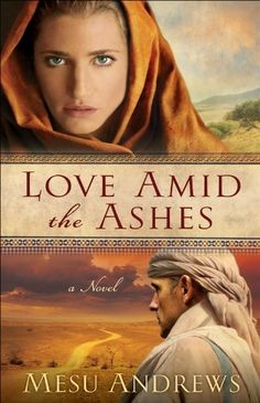 the book cover for love amid the ashes by mesu andreww with an award medal